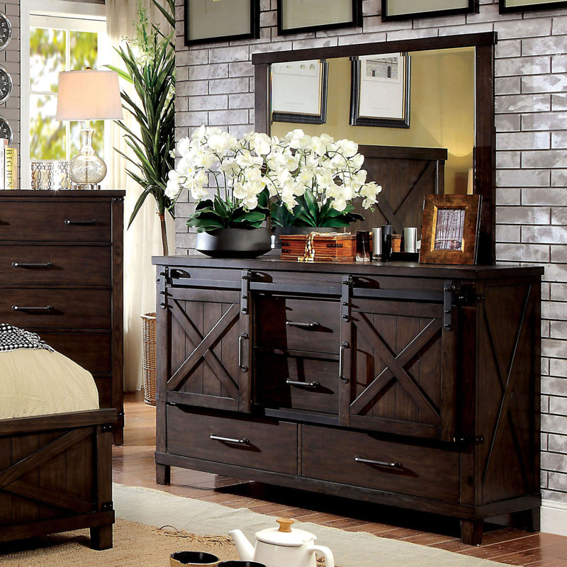 Commode combinée l 4 po à 63 tiroirs Clickett, Noyer foncé
