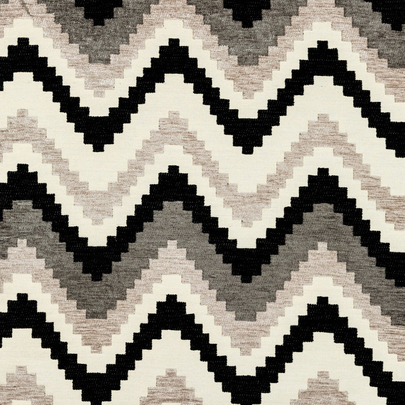Lori Chevron Rectangular Cushion, Black/Grey, 30 x 50cm