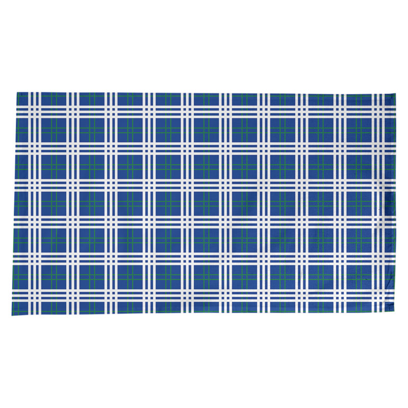 Nappe en mélange de coton à carreaux, Bleu / vert / blanc