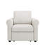 Fauteuil convertible 3-en-1 avec dossier réglable, canapé-lit en lin moderne pour adultes, crème-120285798