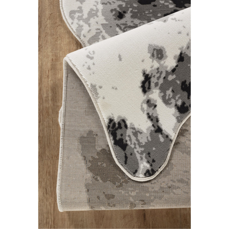 Tapis gris 5 pi x 7 pi, Gray+Black