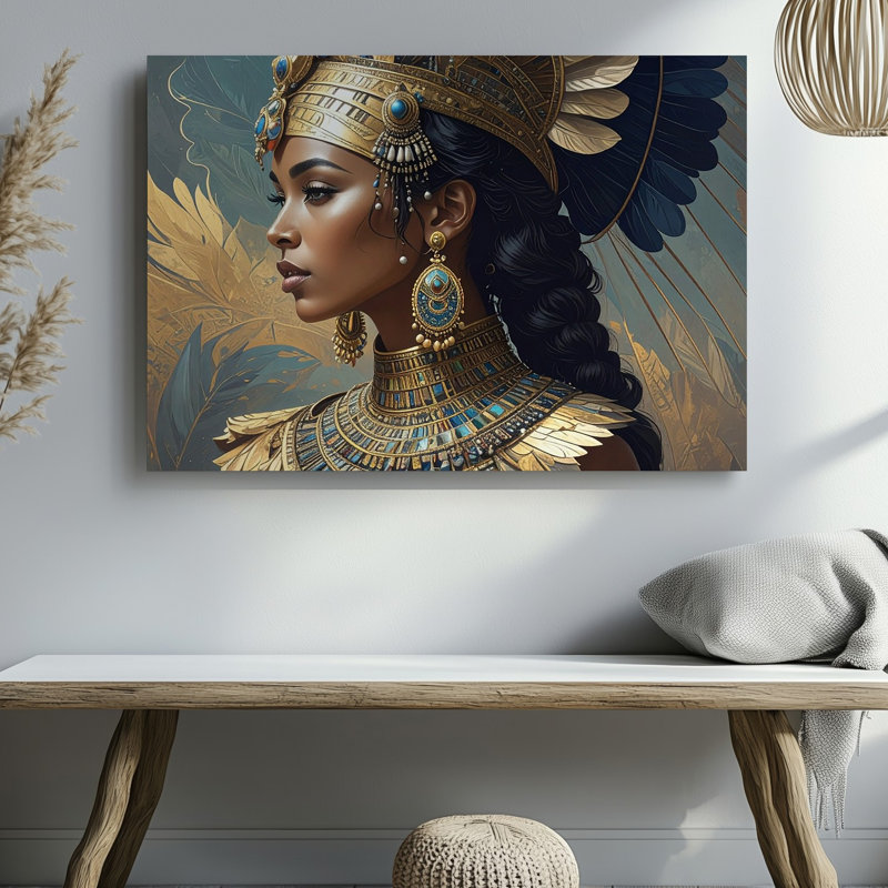 «Regal Egyptian Queen Canvasceremonial Profile», art mural sur toile, H 9 po x l 12 po