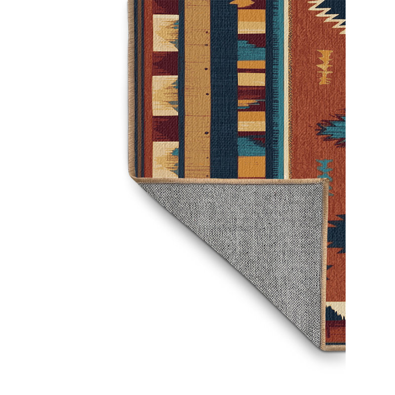  Tapis de style cowboy rétro lavable, Rond 4 pi