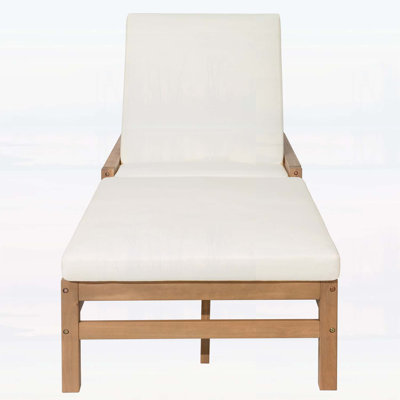 Chaise longue d'extérieur avec dossier réglable à 5 positions, coussins épais, résistante aux intempéries pour la terrasse, le balcon et le jardin