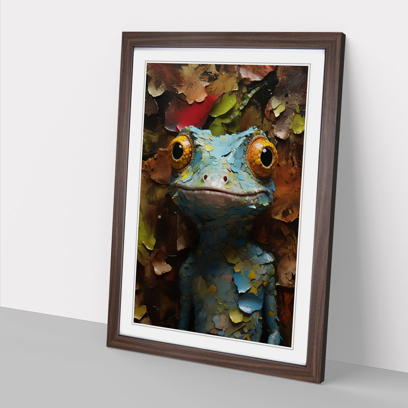 Gecko Contemporary No.2 - Framed Print, Walnut Framed, 34cm H x 25cm W