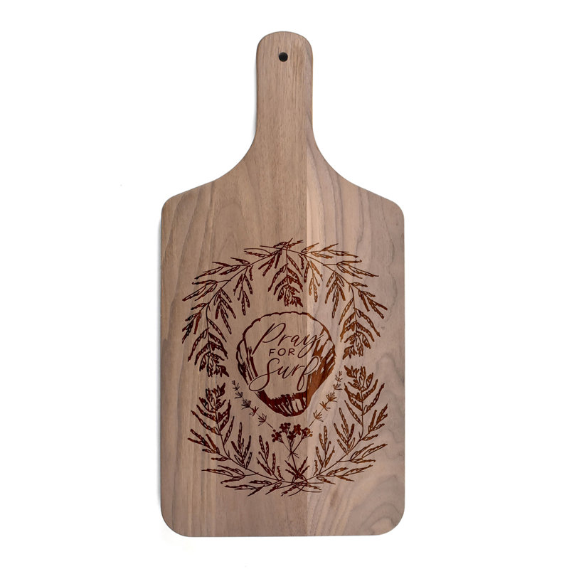 Pray For Surf Cutting Board, Walnut