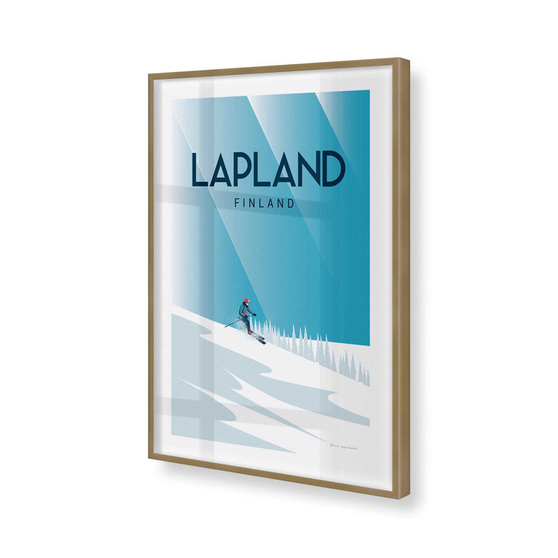 Laponie finlandaise, voyage, affiche dans un cadre, Cadre doré brossé, H 21,25 po x l 17,25 po x P 1,25 po