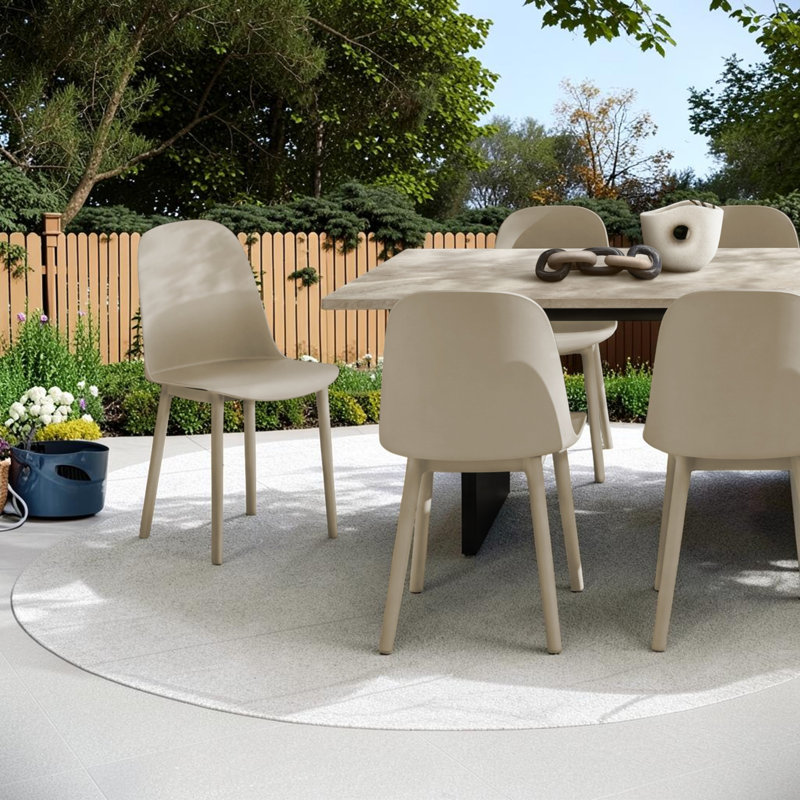 Ensemble de 4 chaises de patio taupe naturel Modern Modern
