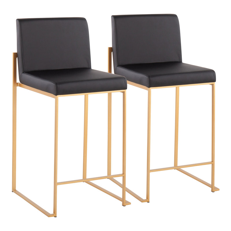 Tabouret de comptoir Fuji Contemporary, 2, Noir, noir, noir, noir, Doré
