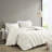 White 3 Piece Comforter - Elastic Embroidery King/ King Particular Bedding Extra