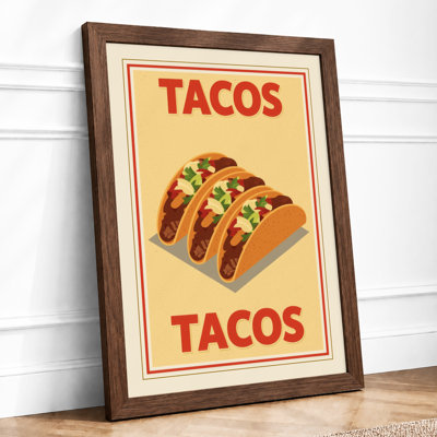 Tacos in Bold Retro - Framed Print