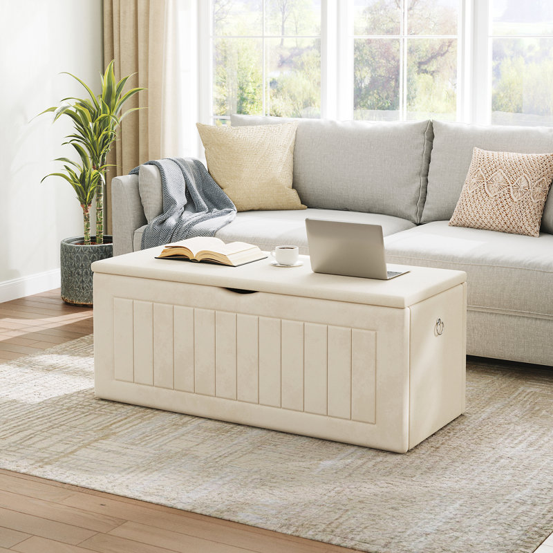 Coffre de rangement pour banc de rangement, Beige