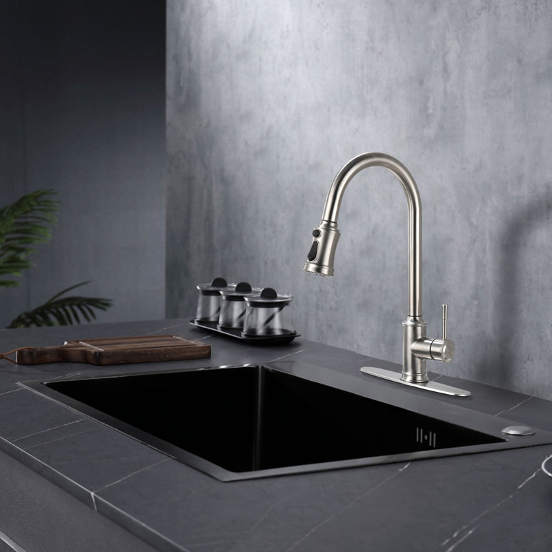 golden yard Pull Down Kitchen Faucet, Silver