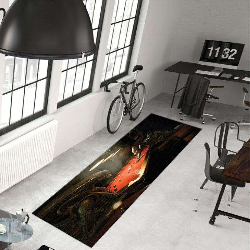 Non-Woven Printed Rug with Intricate Floral Design in Classic Red and Cream Hues Ideal for Enhancing the Aesthetics of Interior Spaces