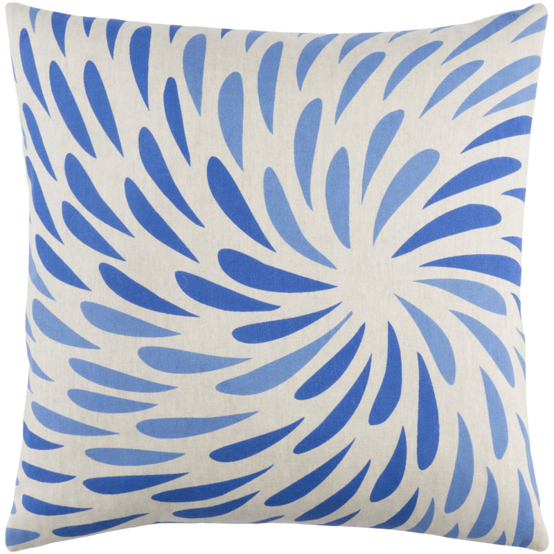 Flying Colors Eye of the Storm Throw Pillow, 22" H x 22" W x 5" D, Dark Blue/Bright Blue/Khaki