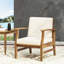 Fauteuil club en bois massif de couleur crème pour l'extérieur avec des qualités de 28,81 de largeur