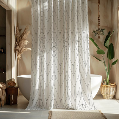 Geometric Lines Shower Curtain