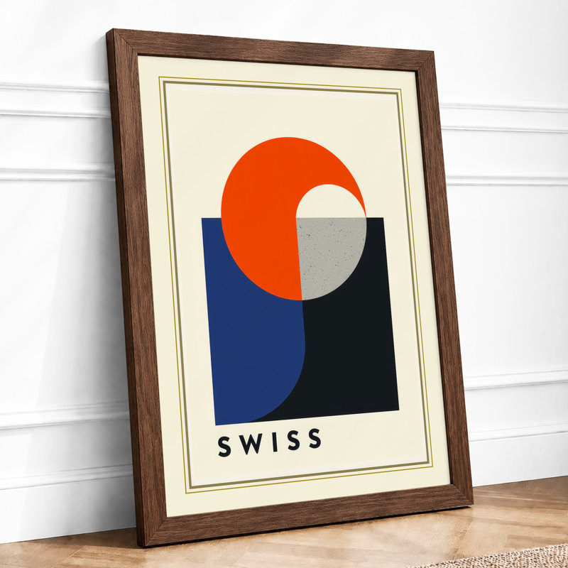 Forms: Swiss Geometric - Framed Print, A3 - 42.0 x 29.7 cm, Walnut