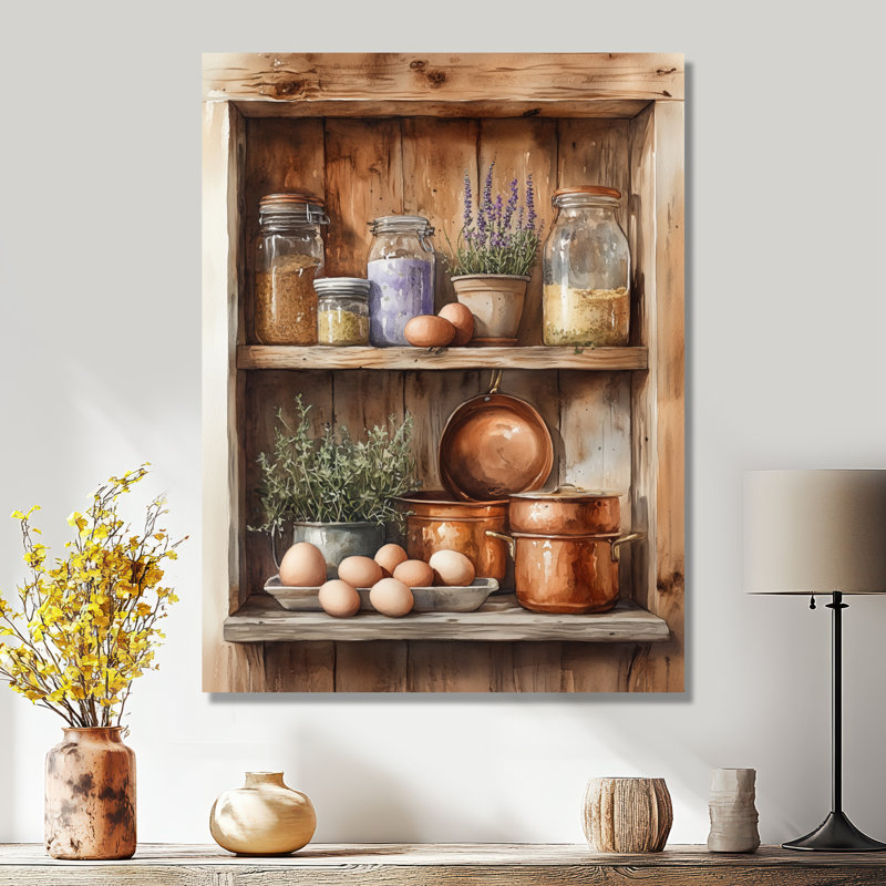 Vintage Kitchen Wall Art, Rustic Farmhouse Canvas, Cenephat, H 20 po x l 12 po, Toile tendue