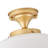 1-lamp White Gold Adjustable Glass Flush Mount Light