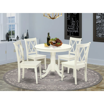 Eleanna Springs 2 - Person Rubberwood Solid Wood Dining Set -  Red Barrel StudioÂ®, 720979A612214C1EB3D36F23E253BB09