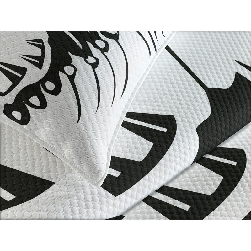 Ambesonne Tribal Bedspread Set Chef Black and White, King Coverlet/Bedspread + 2 Standard Shams