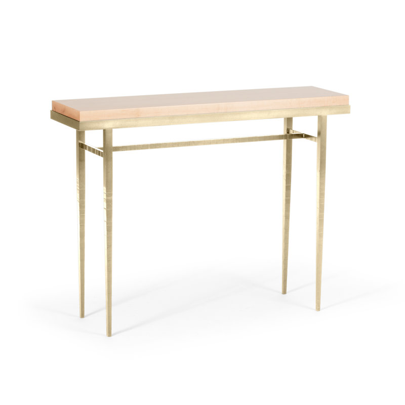 Wick Console Table, Modern Brass, 32" H x 42" W x 11.5" D, Natural