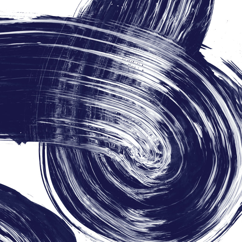 Swirl IV bleu marine par Piper Rhue, H 20 po x l 20 po