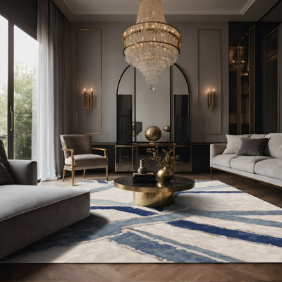 Tapis beige soyeux et moelleux
