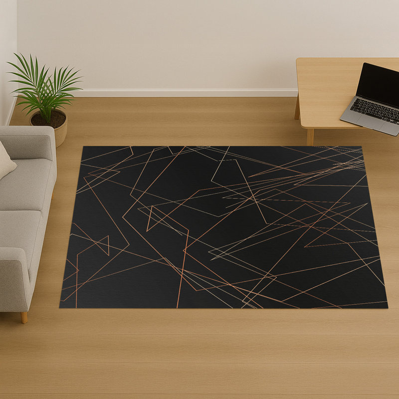 Geometric Area Rug, Runner 70 x 140 cm