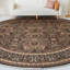 Tapis rond brun de haute qualité noué à la main