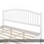 Structure de très grand lit avec tête de lit arquée, lit double plateforme en bois, aucun sommier requis, assemblage facile, silencieux, blanc-133408471-133408474