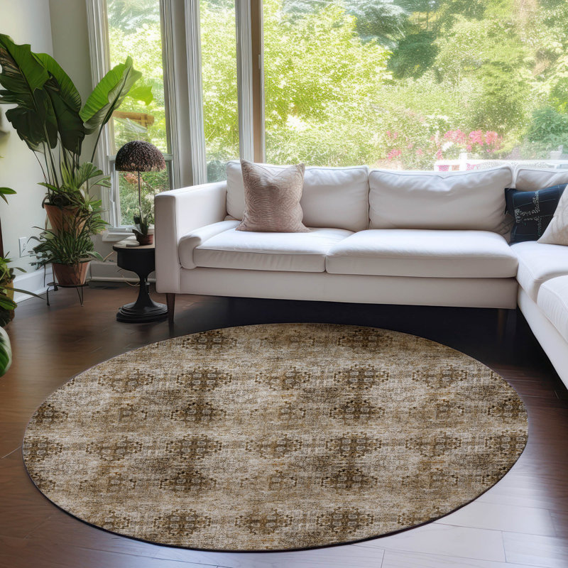 Tapis intérieur / extérieur Caseville avec envers antidérapant, Rond 8 pi