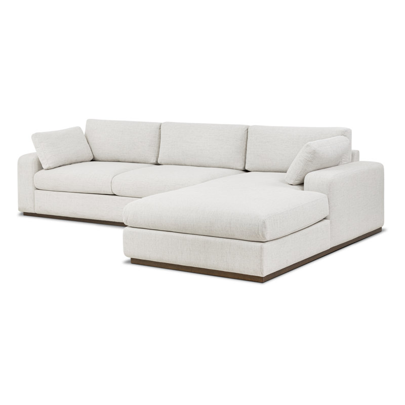 Malaga 122" Wide Fabric Sofa & Chaise, Right Hand Facing