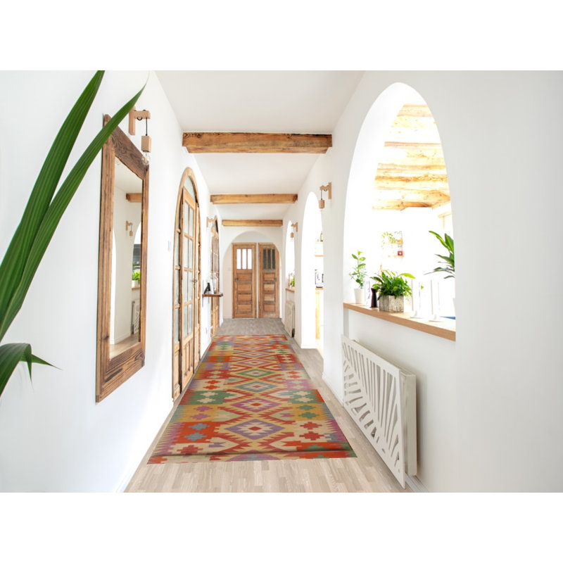 Tapis de couloir géométrique Kilim