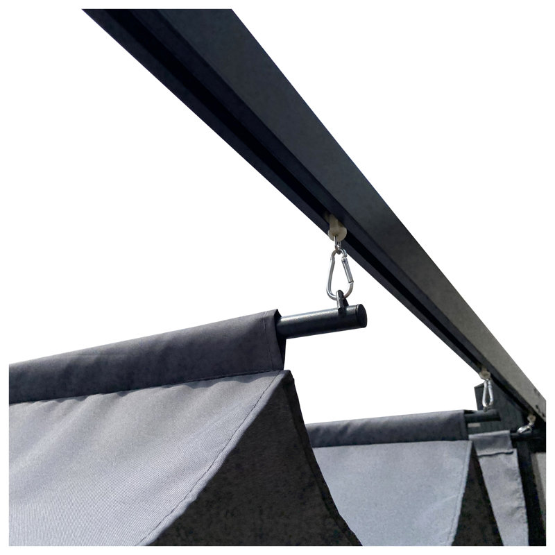 Housse de remplacement pour auvent pour pergola rétractable 13 x 10 pi - Tissu de polyester gris imperméable résistant aux rayons UV