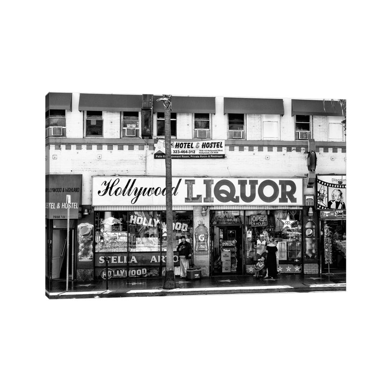 Black California Series - Hollywood Liquor by Philippe Hugonnard - Wrapped Canvas Print, 18" H x 26" W x 1.5" D