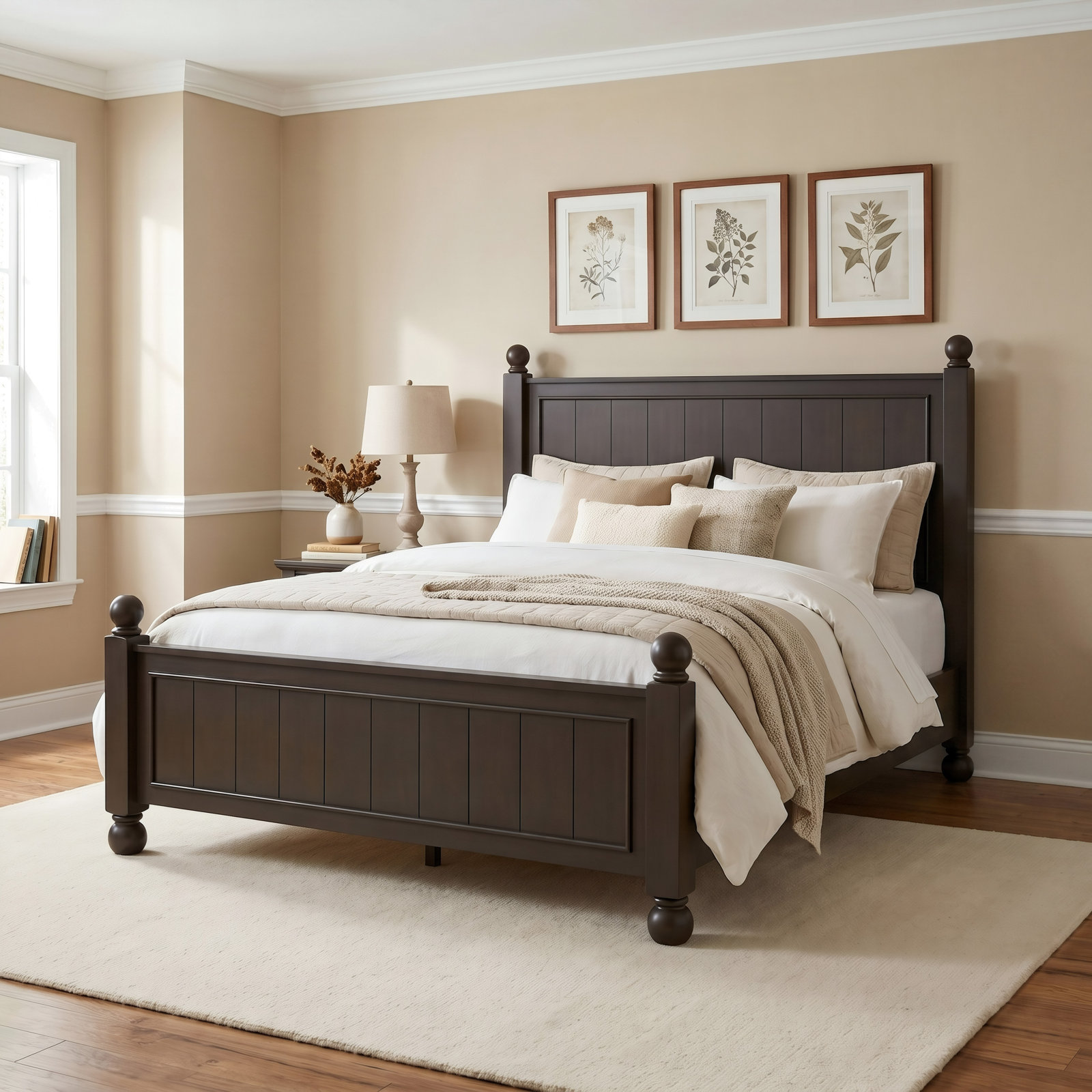 Harper Panel Bed, Queen, Bourbon
