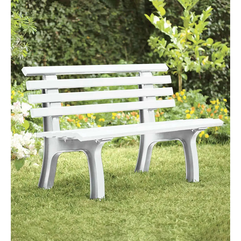 2-Seater Weatherproof PVC Garden Bench, White