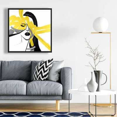 Beauty Divided Canvas | Gray Retro Frame Home Decor Art