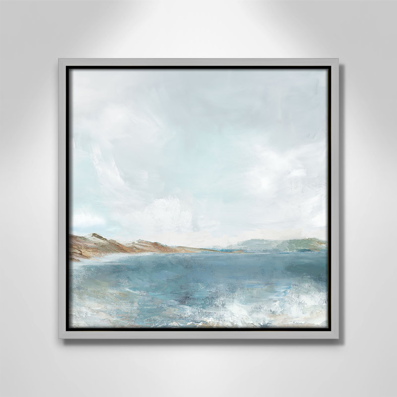 Echoes in Blue Print par PI Studio, Flottant argenté, H 13,5 po x l 13,5 po