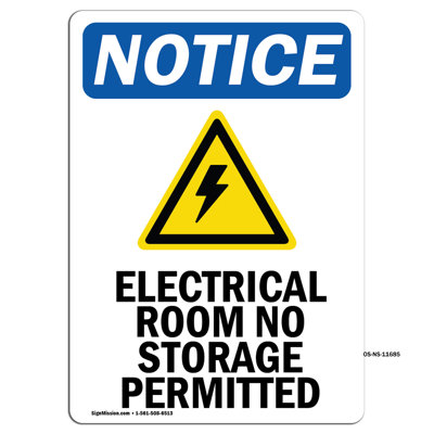 Osha avis électrique pièce aucun signe avec symbole