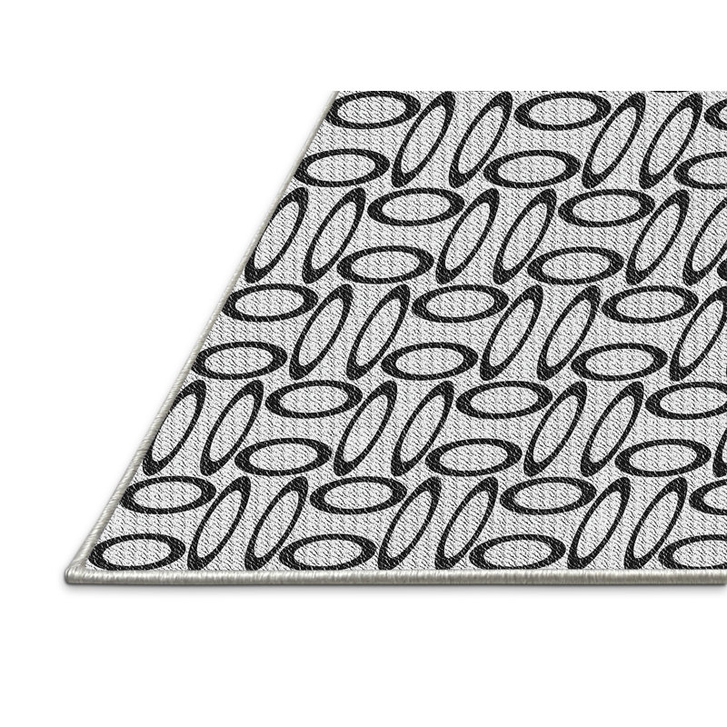 Tapis noir à motif géométrique Kroeker, Rectangle 6 pi x 9 pi