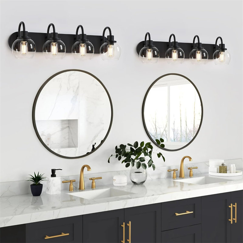 Lumière de meuble-lavabo à intensité variable, 4, Noir mat