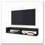 Support média flottant en mélamine Wengue avec 2 tablettes