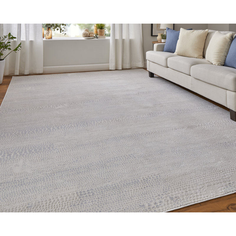 Tapis moderne délavé Arlin, ivoire / argent / gris, 1 pi 8 po x 2 pi 10 po, Rectangle de 5 pi x 8 pi