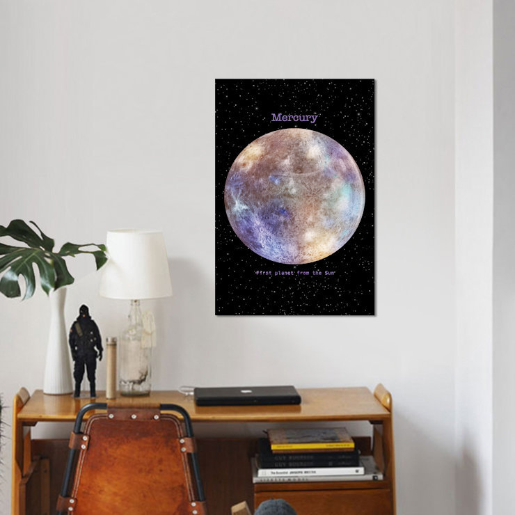 «Mercury», impression sur toile, H 26 po x l 18 po x P 1,5 po, Pas de tapis, Toile tendue