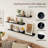 Rustic Floating Shelves Set of 3 with Lip, Picture Ledge Shelf for Nursery, Living Room – Multipurpose Storage Organizer, Bookshelf, & Photo Display Rack Black-1279139499