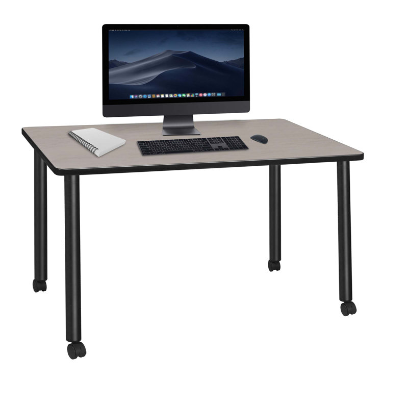 Bureau mobile Regency Kee, Érable / noir, H 29 po x l 60 po x P 24 po