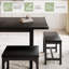 Ensemble de table de salle à manger 7 pièces pour 4-8, grande table de cuisine extensible de 63 po avec 6 tabourets, table de salle à manger moderne avec structure robuste, facile à assembler, noir